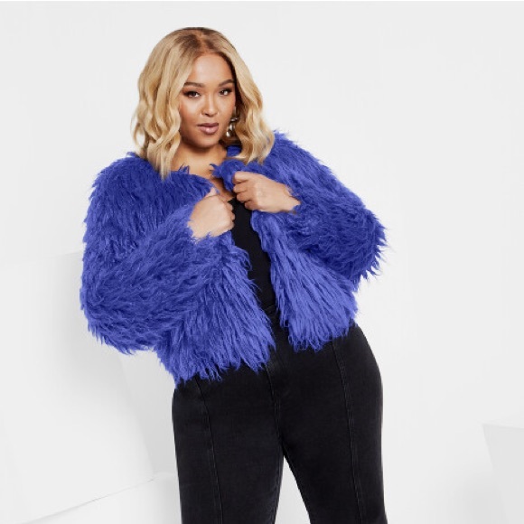 City Chic Blakely Jacket - dazzling blue XS size 14 - Picture 3 of 6